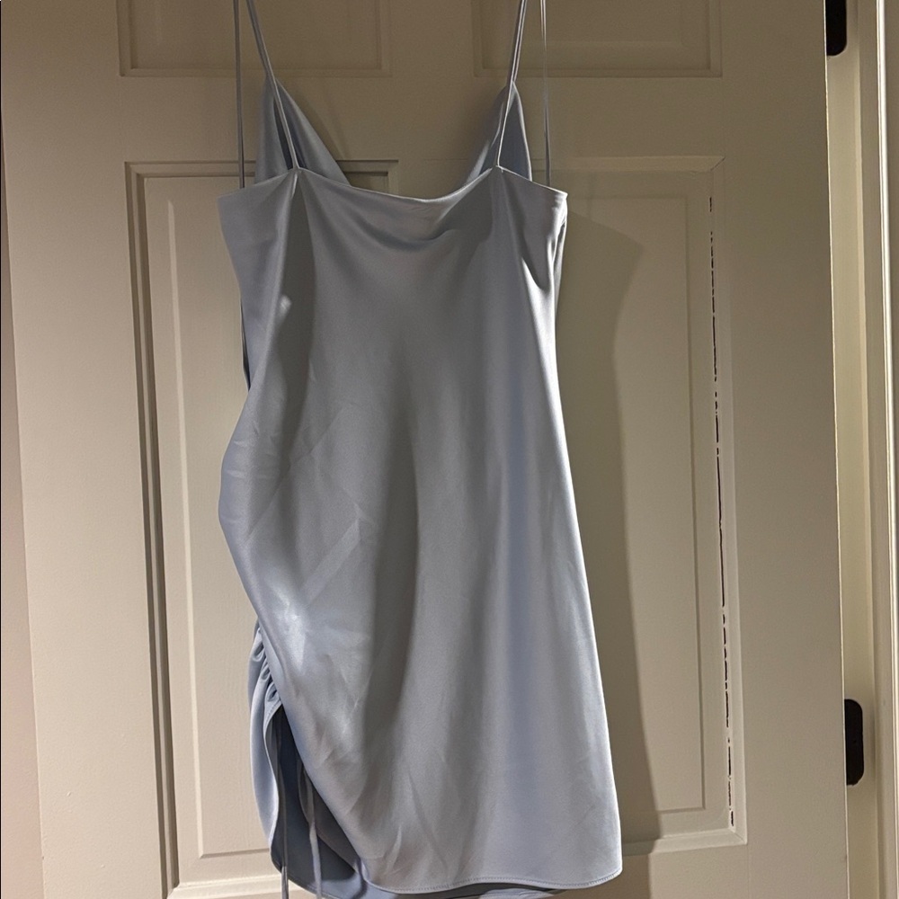 Topshop ruched side strappy satin mini dress - Picture 6 of 9